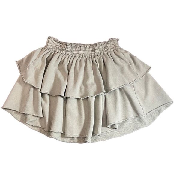 Aerie tiered jersey mini skirt sage green cotton size XS - Picture 5 of 9